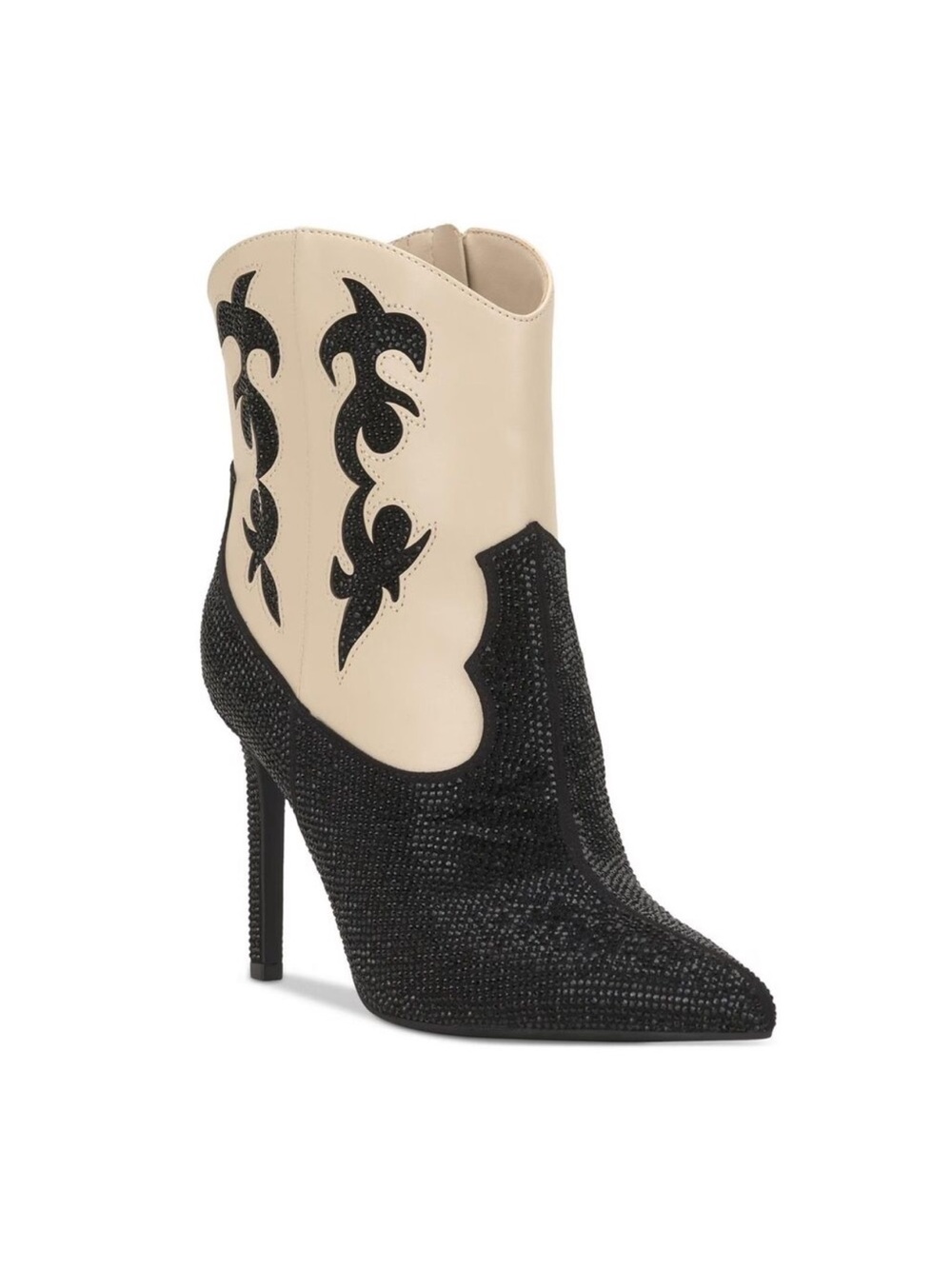 INC Womens 8M Black Bling Western Boots